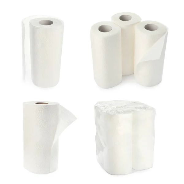 Set Paper Towels White Background — Stock Photo, Image