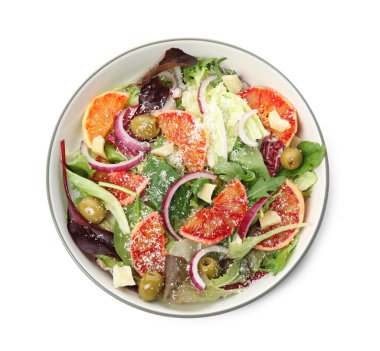 Bir kase leziz Sicilya portakal salatası.