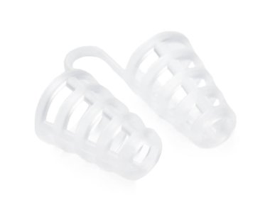 Burun için horlama önleyici cihaz beyazda izole