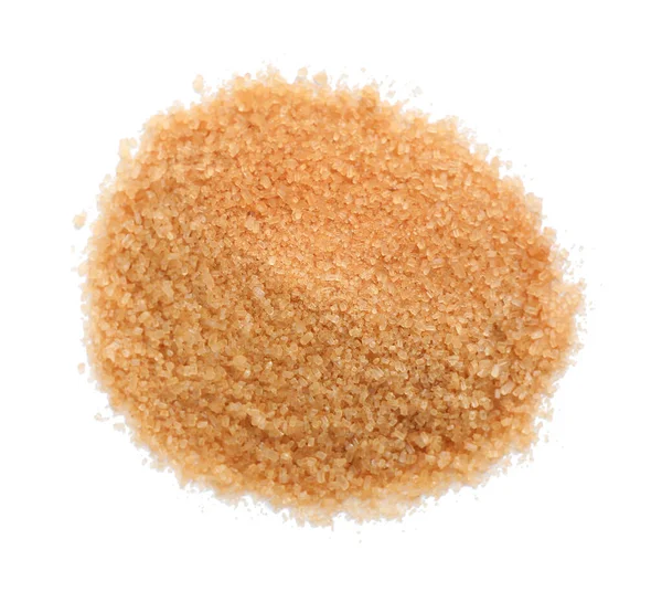 Pile Brown Sugar White Background Top View — Stock Photo, Image
