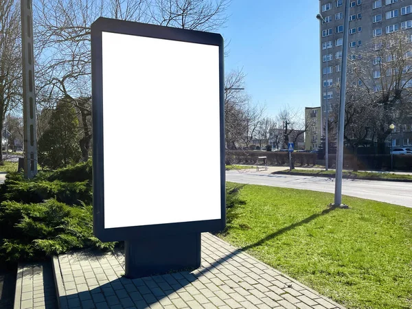 Blanco Reclamebord Straat Mockup Voor Ontwerp — Stockfoto