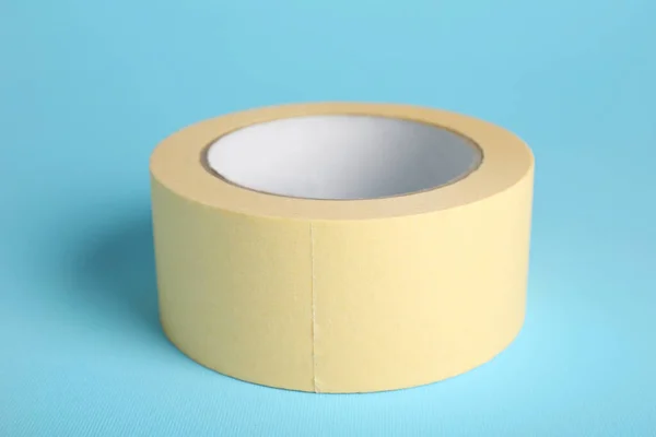 Roll Adhesive Tape Light Blue Background — Stock Photo, Image