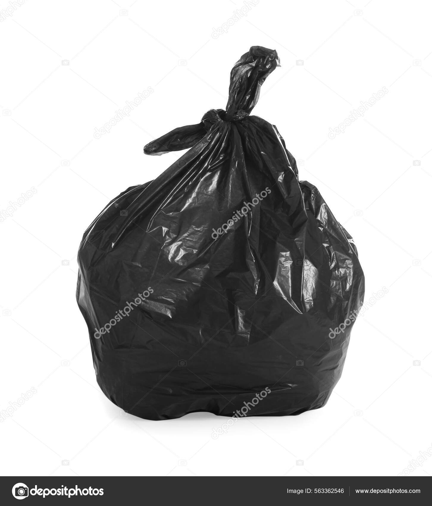 Black Trash Bag Full Garbage Isolated White Stock Illustration by