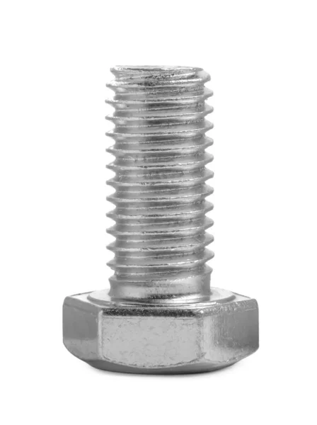 One Metal Hex Bolt Isolated White — Stock Photo, Image