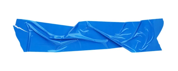 Pedaço Fita Adesiva Azul Isolado Branco Vista Superior — Fotografia de Stock