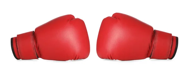 Red Boxing Gloves White Background Banner Design — Stock Photo, Image