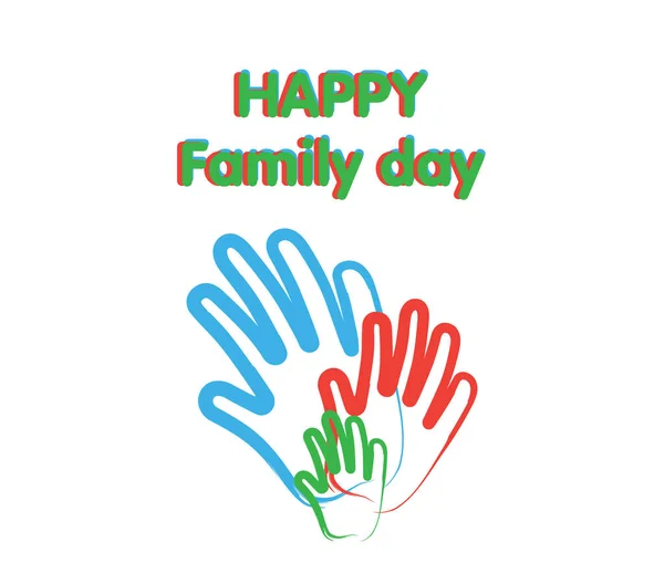 Happy Family Day Illustration Der Hände Auf Weißem Hintergrund — Stockfoto