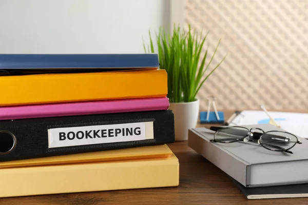 Folders Briefpapier Het Bureau Werkplaats Van Boekhouder — Stockfoto