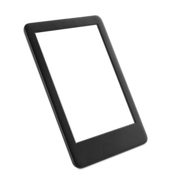 Boş ekranlı modern e-kitap okuyucu beyaz üzerine izole