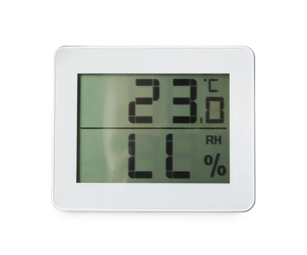 Digital Hygrometer Isolated White Meteorological Tool — Stock Photo, Image