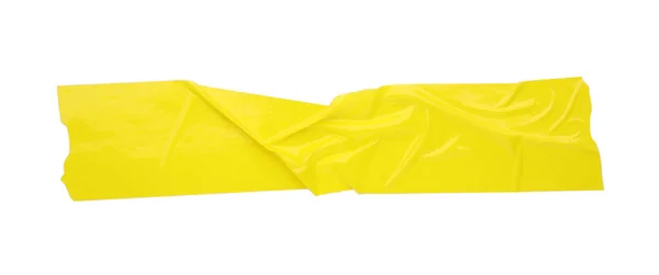 Piece Yellow Adhesive Tape Isolated White Top View — Stock Photo, Image