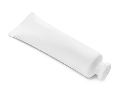 Beyaz üzerine izole edilmiş boş kozmetik ürün tüpü