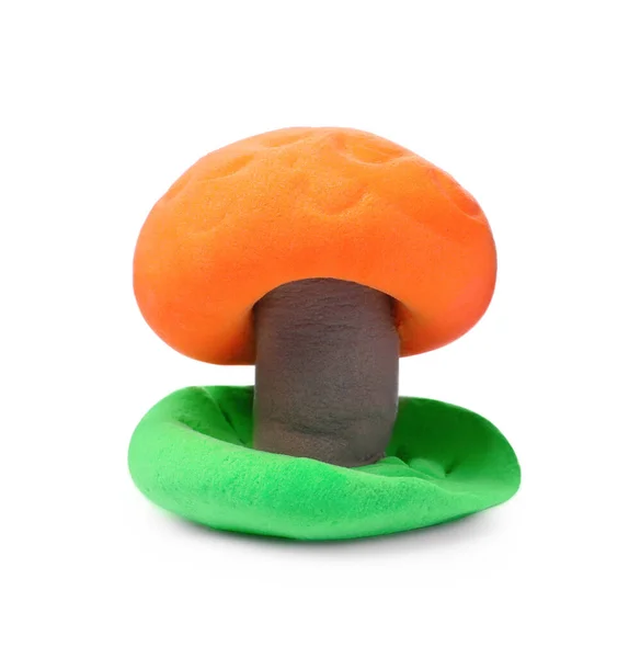 Colorful Mushroom Made Play Dough Isolated White — Zdjęcie stockowe