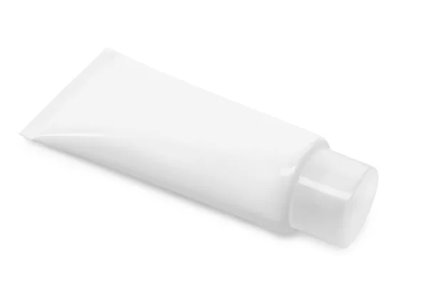 Tubo Bianco Prodotto Cosmetico Isolato Bianco — Foto Stock
