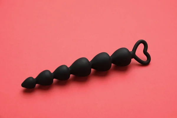 Anal Beads Red Background Sex Toy —  Fotos de Stock