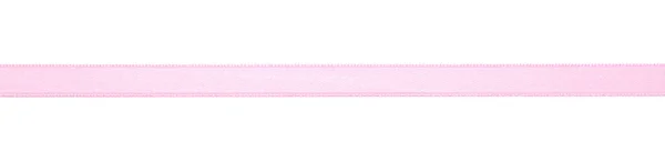 Beautiful Pink Ribbon Isolated White Top View — Stock Photo, Image