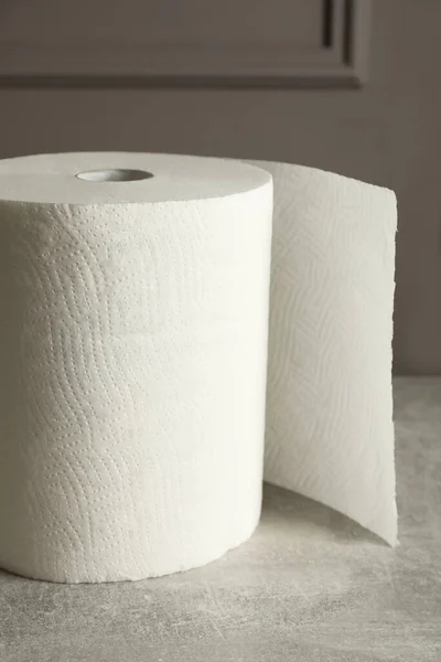 Roll White Paper Towels Grey Table — Foto Stock