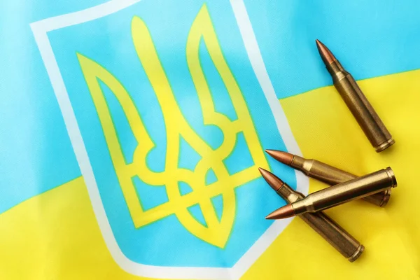 Golyók Nemzeti Zászló Ukrajna Felső Nézet — Stock Fotó