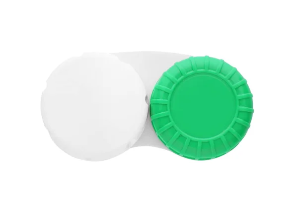 Case Contact Lenses Isolated White Top View — Stock fotografie