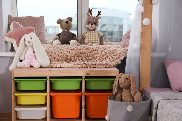 Stylish Child Room Storage Toys Window — Foto de Stock