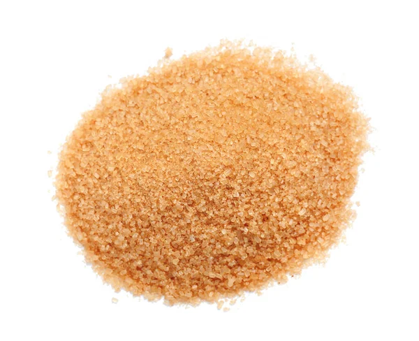 Pile Brown Sugar Isolated White Top View — Foto Stock