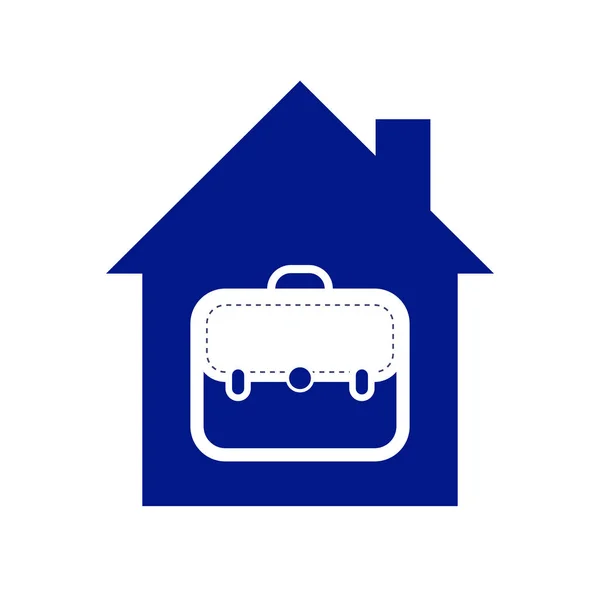 Work Home Illustration House Briefcase White Background — Zdjęcie stockowe