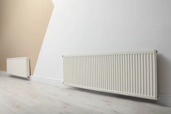 Modern Radiators Color Wall Indoors Central Heating System — стоковое фото