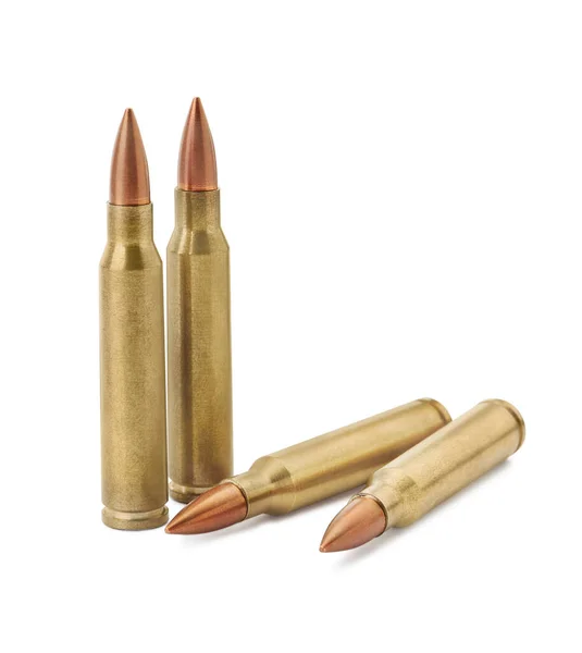 Many Bullets White Background Military Ammunition — Stock Photo, Image