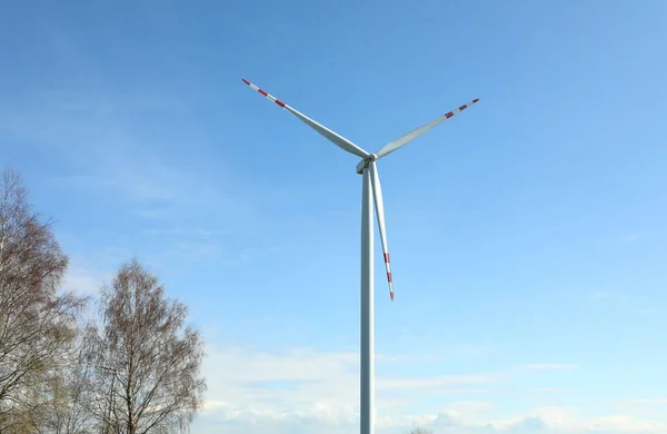 Modern Wind Turbines Outdoors Sunny Day Alternative Energy Source — Stockfoto