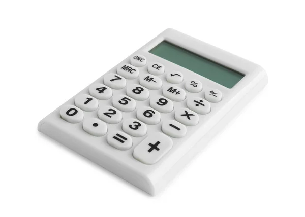 Moderner Taschenrechner Auf Weißem Hintergrund Büroausstattung — Stockfoto