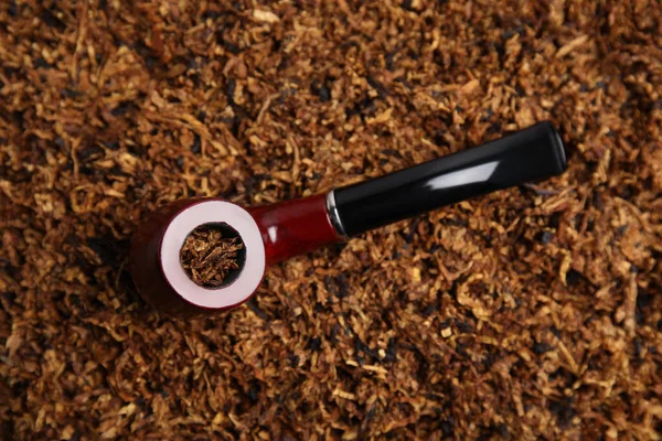 Smoking Pipe Pile Tobacco Top View — Stockfoto