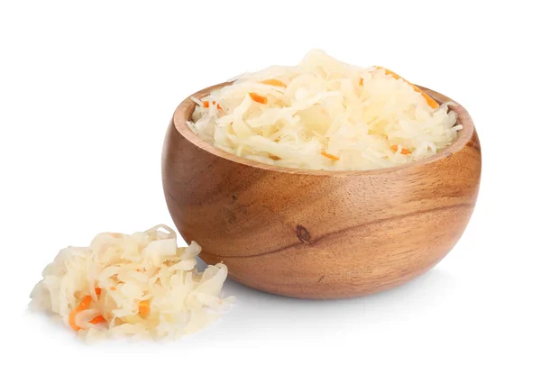 Tasty Sauerkraut Carrot White Background — Stock Photo, Image