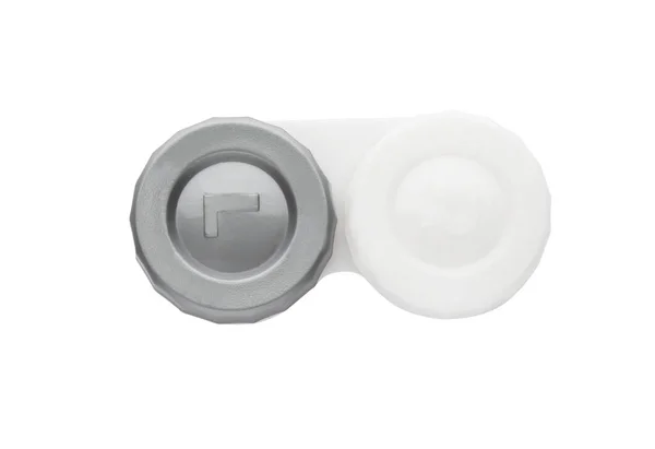 Case Contact Lenses Isolated White Top View — Foto de Stock