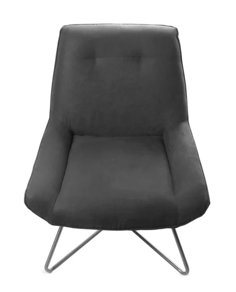 Stylish Comfortable Grey Chair Isolated White — Stock Photo, Image
