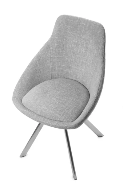 Stylish Comfortable Light Grey Chair Isolated White — Stock Photo, Image