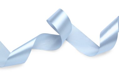 Güzel kurdele beyaza izole edilmiş, üst manzara