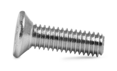 Bir metal makine vida beyaz üzerine izole cıvata
