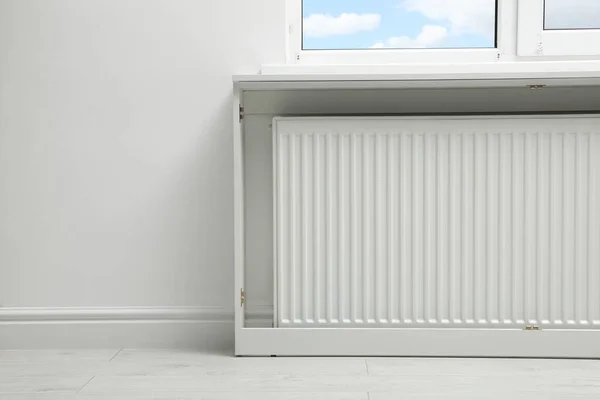 Modern Radiator Home Space Text Central Heating System — Zdjęcie stockowe