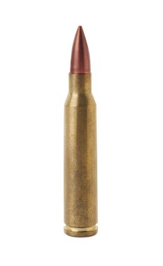 Bir kurşun beyaza izole edilmiş. Askeri mühimmat.