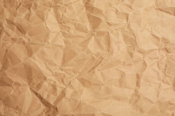 Arkaplan Olarak Kahverengi Buruşuk Kağıdın Dokusu Yakın Plan — Stok fotoğraf