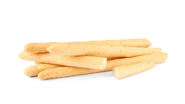 Delicious Grissini Isolated White Crusty Breadsticks — Stock Photo, Image