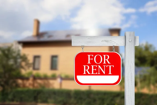 Sign Phrase Rent Blurred View Beautiful House — ストック写真