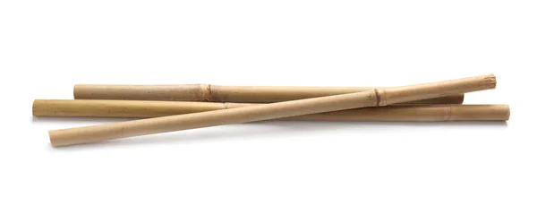 Three Dry Bamboo Sticks White Background — Fotografia de Stock