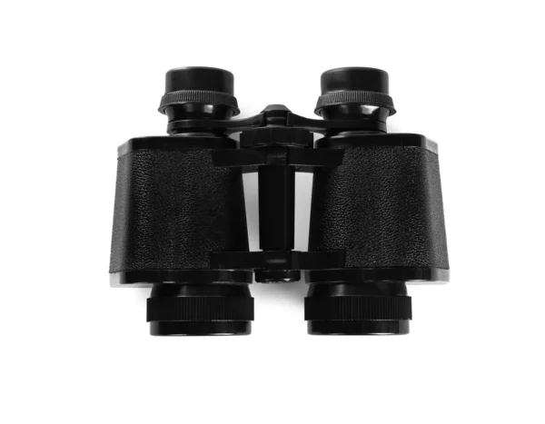 Modern Binoculars Isolated White Top View —  Fotos de Stock