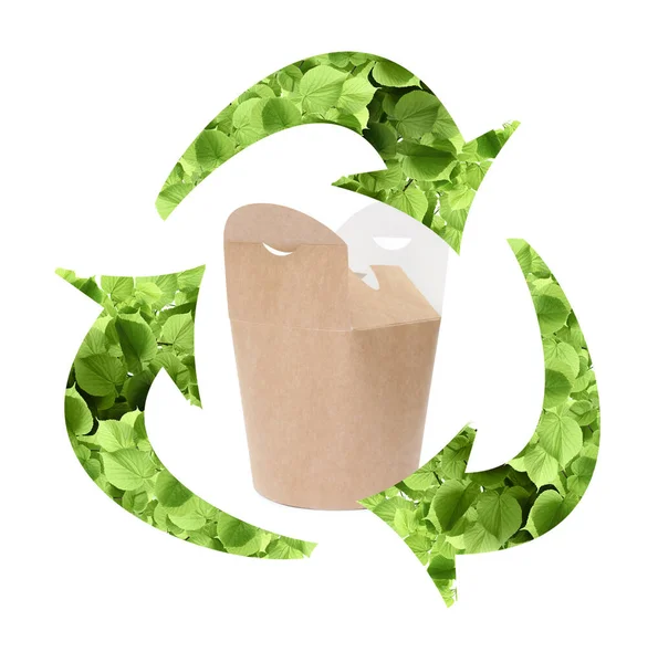Paper Box Recycling Symbol White Background — Stock Fotó