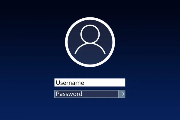 Blocked Screen Gadget Line Password Illustration Cyber Security — Stockfoto