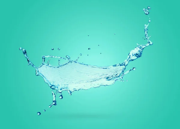 Splash Pure Water Turquoise Background — Zdjęcie stockowe
