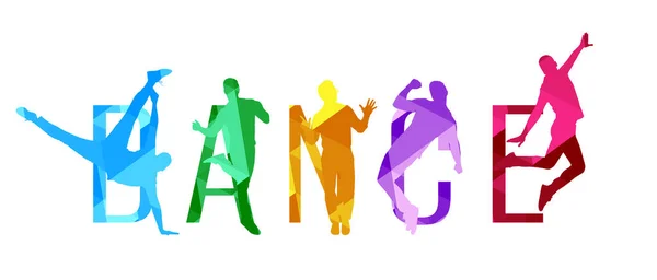 Silhouettes Colorées Hommes Dansant Sur Fond Blanc Illustration Conception Bannière — Photo