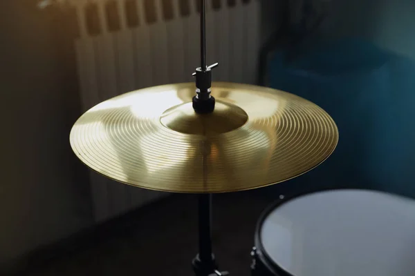 Closeup View Drum Cymbal Studio — Fotografia de Stock