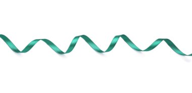 Güzel kurdele beyaza izole edilmiş, üst manzara